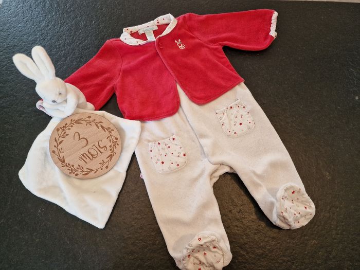 Lot 2 pyjamas velours Okaidi 3mois - photo numéro 6