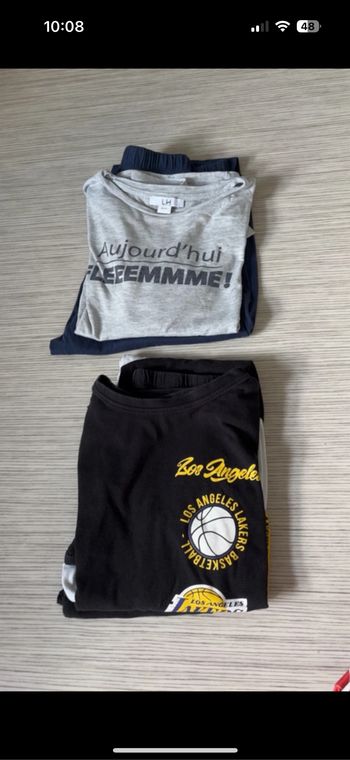 Lot de 2 pyjamas en 10 ans