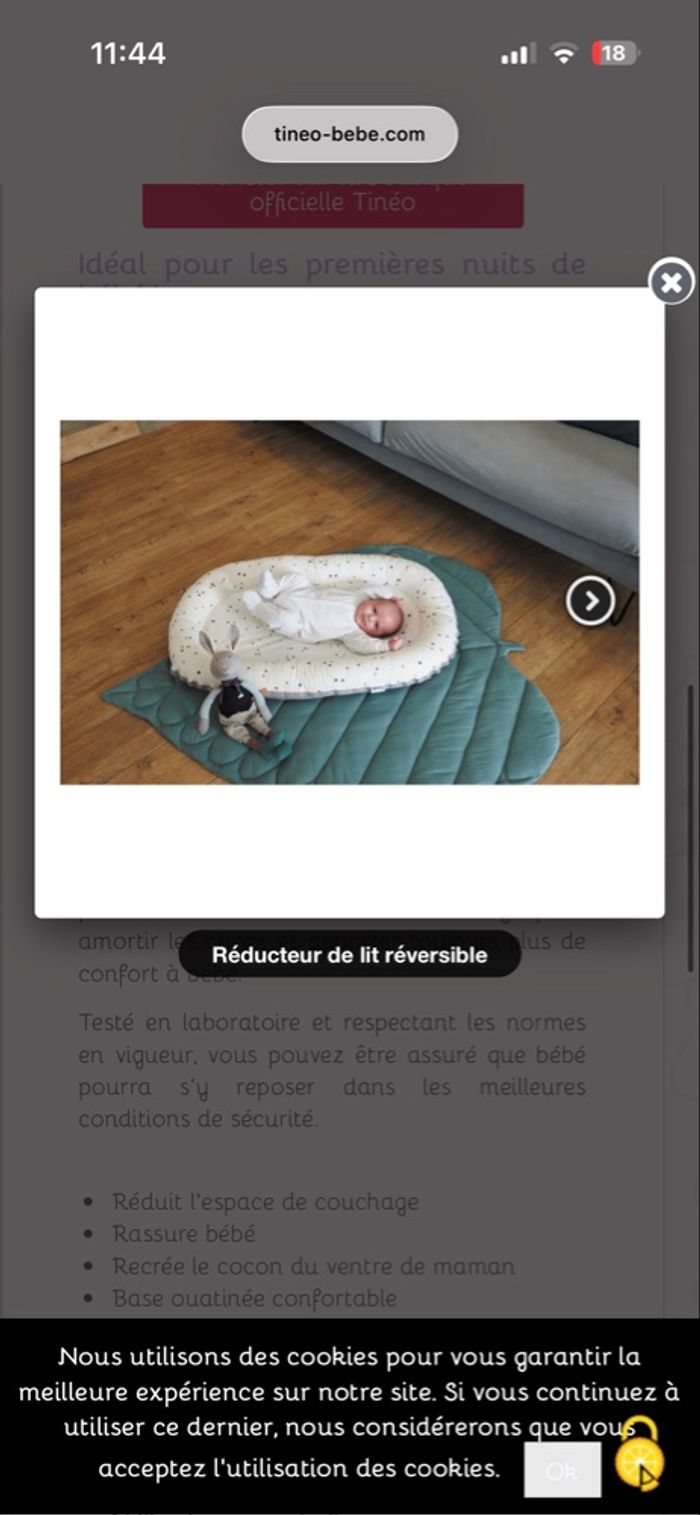 Réducteur de lit tinéo bébé neuf avec étiquette - photo numéro 4