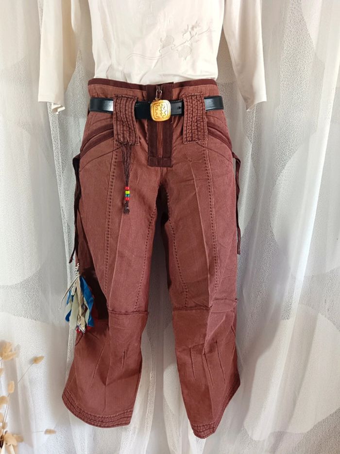 Marithé et François Girbaud | Pantalon court marron | t 34 - photo numéro 2