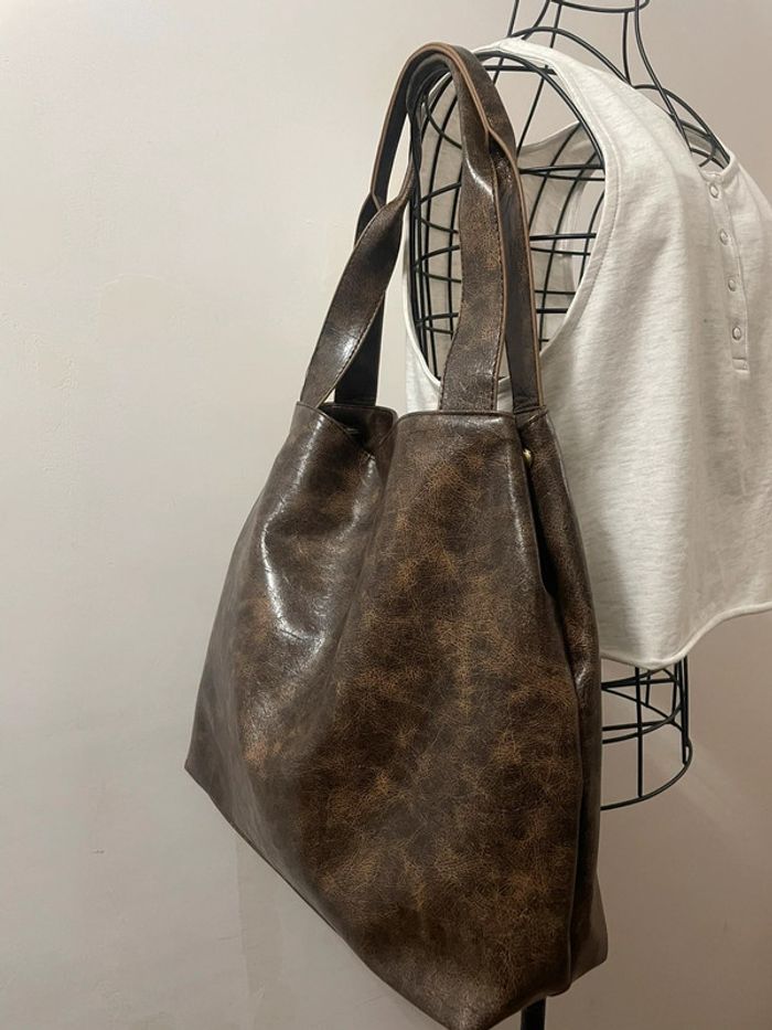 Sac • Fourre-Tout café de Grande Capacité d'Inspiration Vintage. - photo numéro 5