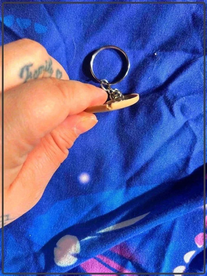 Porte clef cœur crème - photo numéro 3