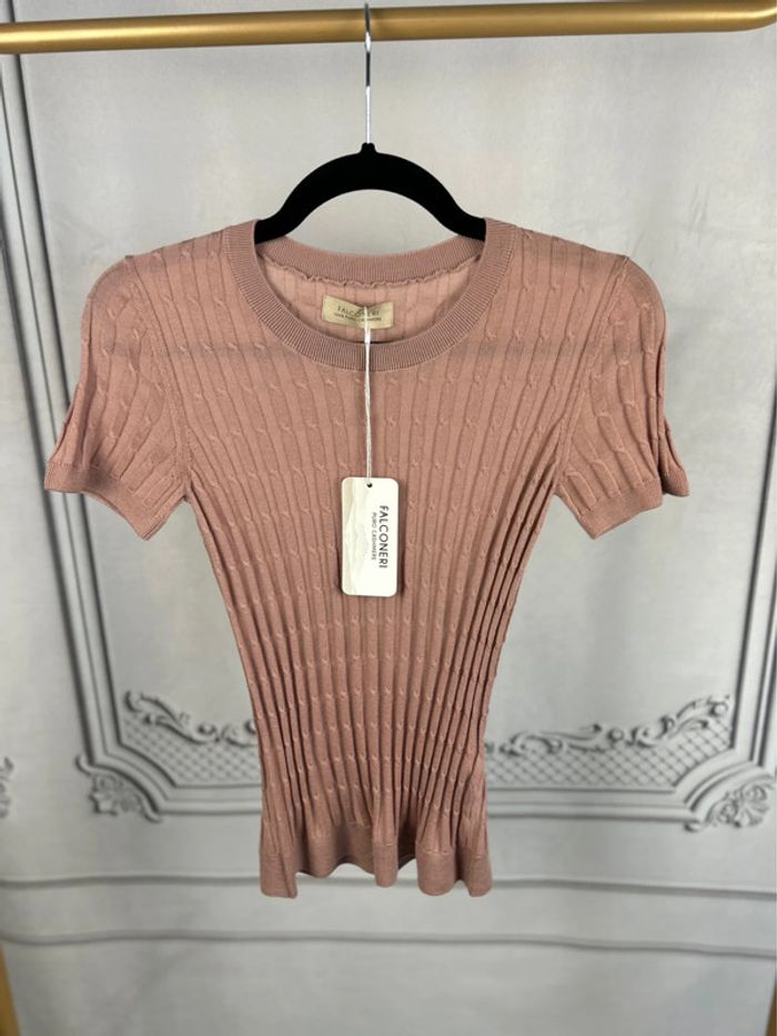 T shirt Rose Cachemire Falconeri XS neuf