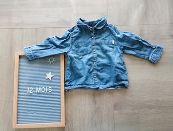 Chemise jean 12 mois fille