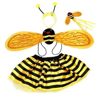 Déguisement Abeille jupette aile baguette serre tête Taille unique 3-6ans