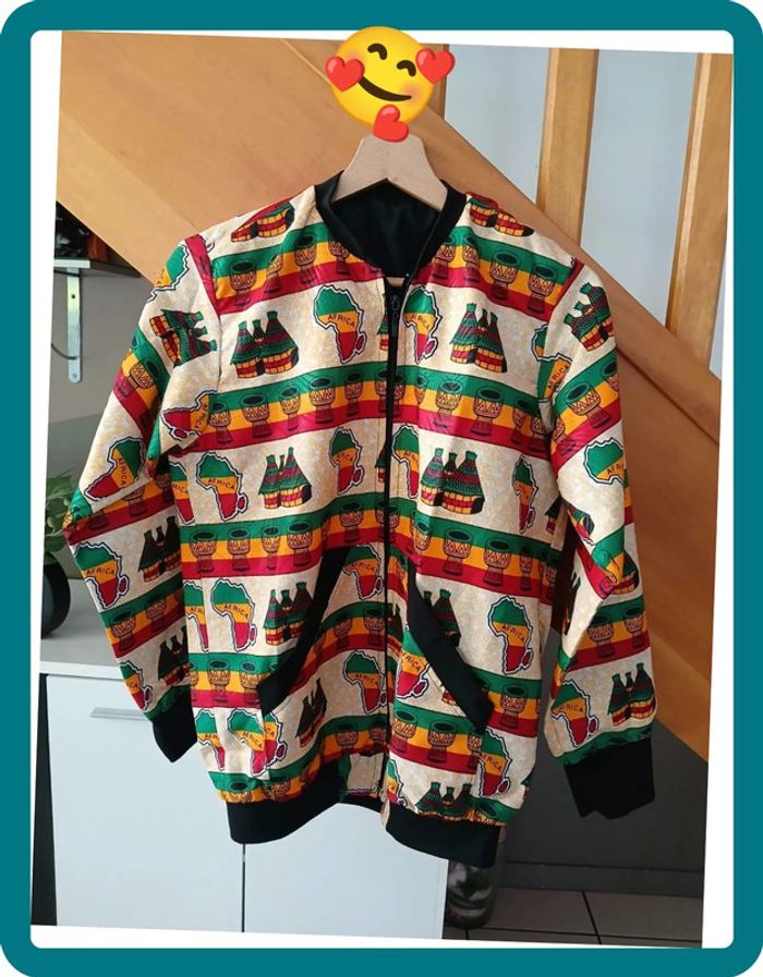 Belle Veste Bombers d'été motifs Africa Taille S🌿🌈 - photo numéro 5