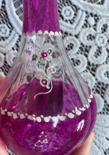 Lot de 2 vases en verre peints à la main