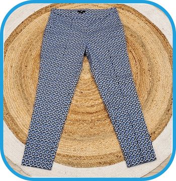 Pantalon imprimé géométrique - H&M – Taille 38 - Femme - Très bon état- Bleu/Noir/Blanc