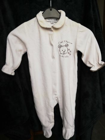 Pyjama velour blanc 9 mois