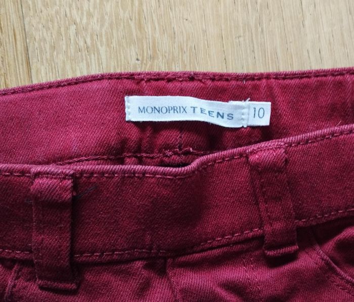 Jeans jegging bordeaux Monoprix Teens 10 ans - photo numéro 3