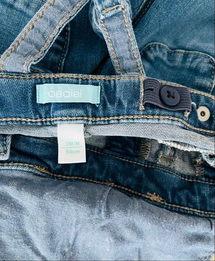 Salopette en jean « Obaïbi » taille 3 mois - photo numéro 3