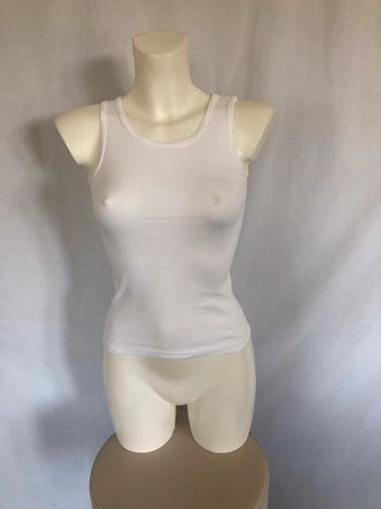 Débardeur blanc coton sans coutures taille 34 très bon état