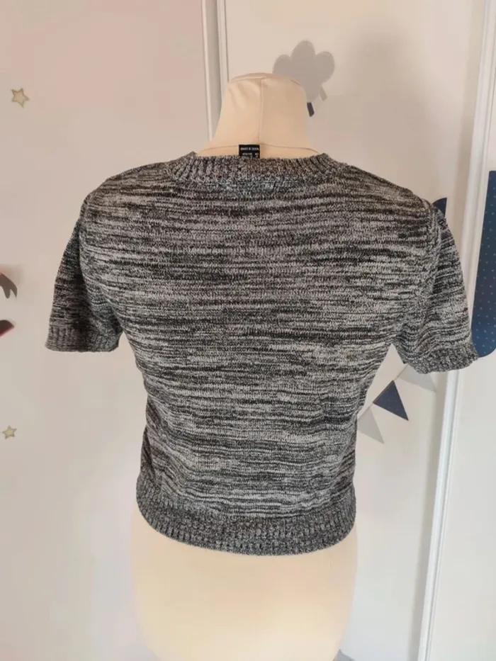 Crop top haut court gris chiné forever 21 très bon état taille M - photo numéro 3