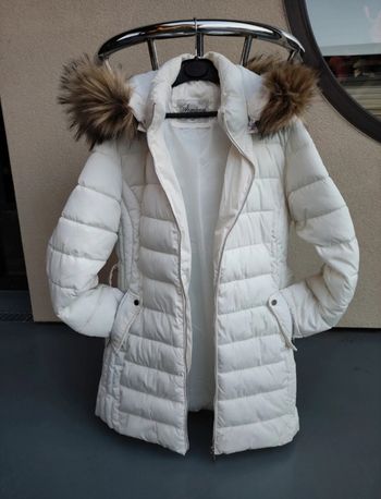 Manteau hiver blanc cassé