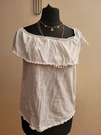 Jolie petit top blanc estival taille XL