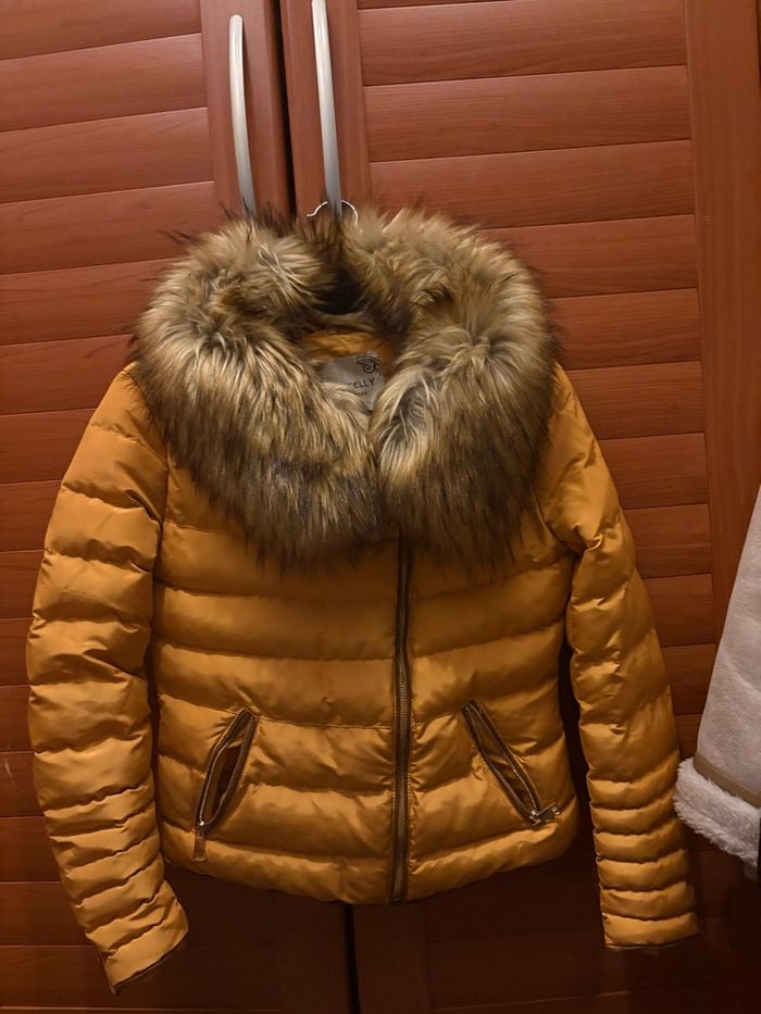 Manteau à fourrure moutarde Orcelly - photo numéro 3