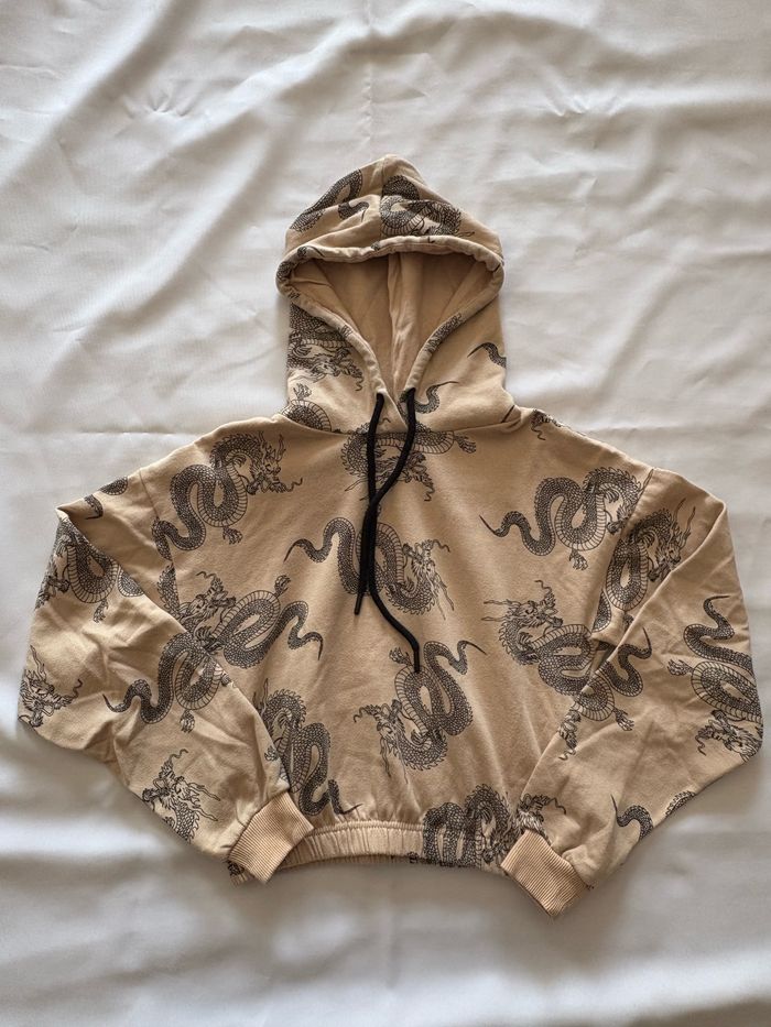 Top à capuche beige à motif dragon - FB Sister - S/36