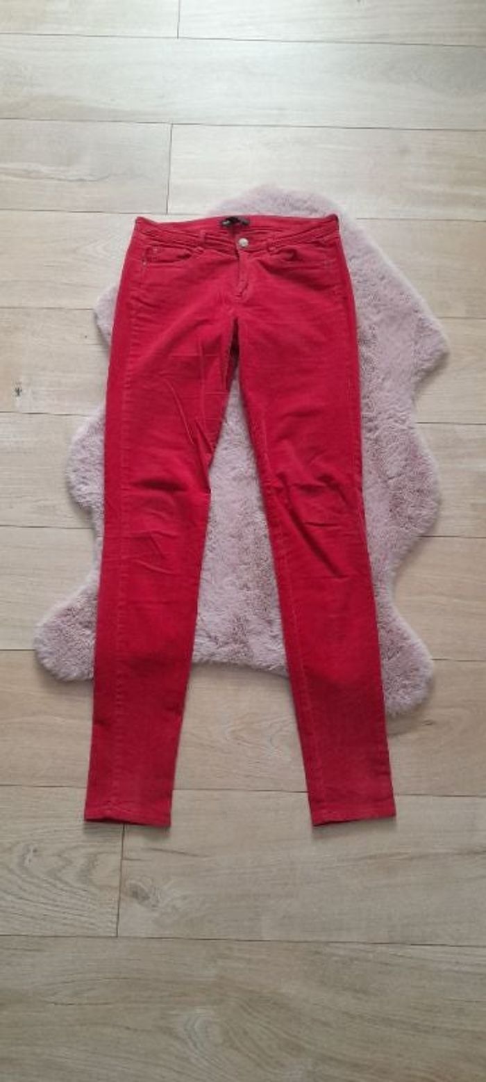 Pantalon rouge velours côtelé mango taille 34