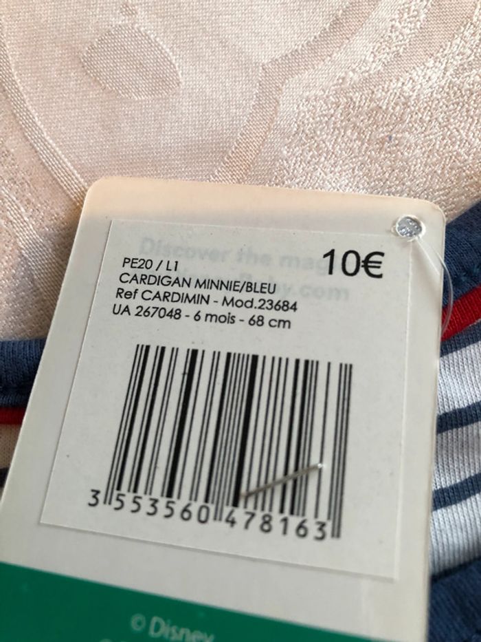 Gilet Minnie bleu neuf taille 6 mois - photo numéro 2