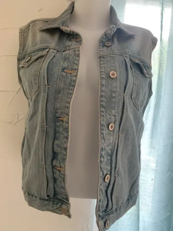 Veste jean vintage sans manches taille M
