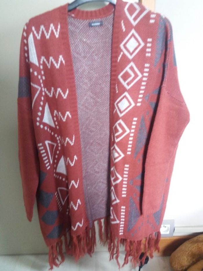Gilet long jacquard