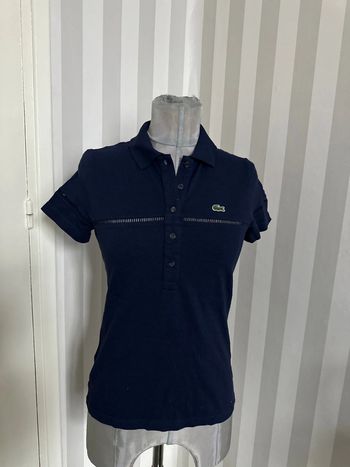 Polo  Lacoste  bleu marine T:36