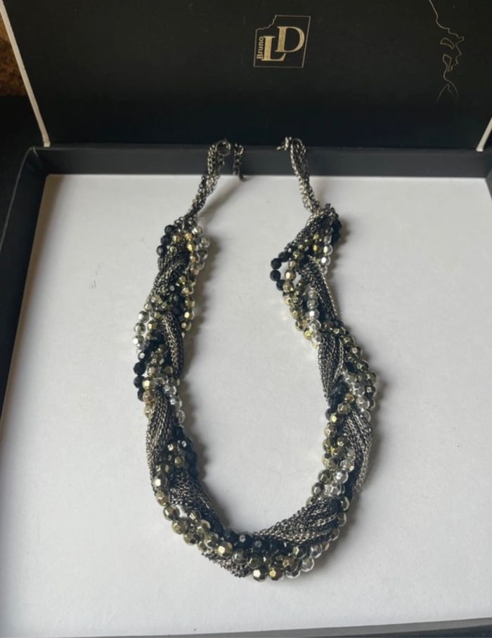 Joli collier fantaisie, noir gris G - photo numéro 2