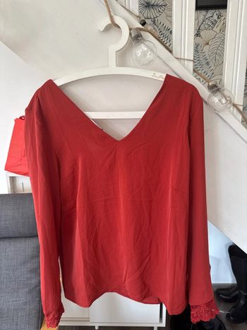 Blouse dentelle et noeud neuve Terra cotta unika L