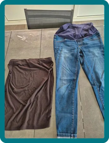 Jean, Pantalon + Jupe Pour Femme Enceinte