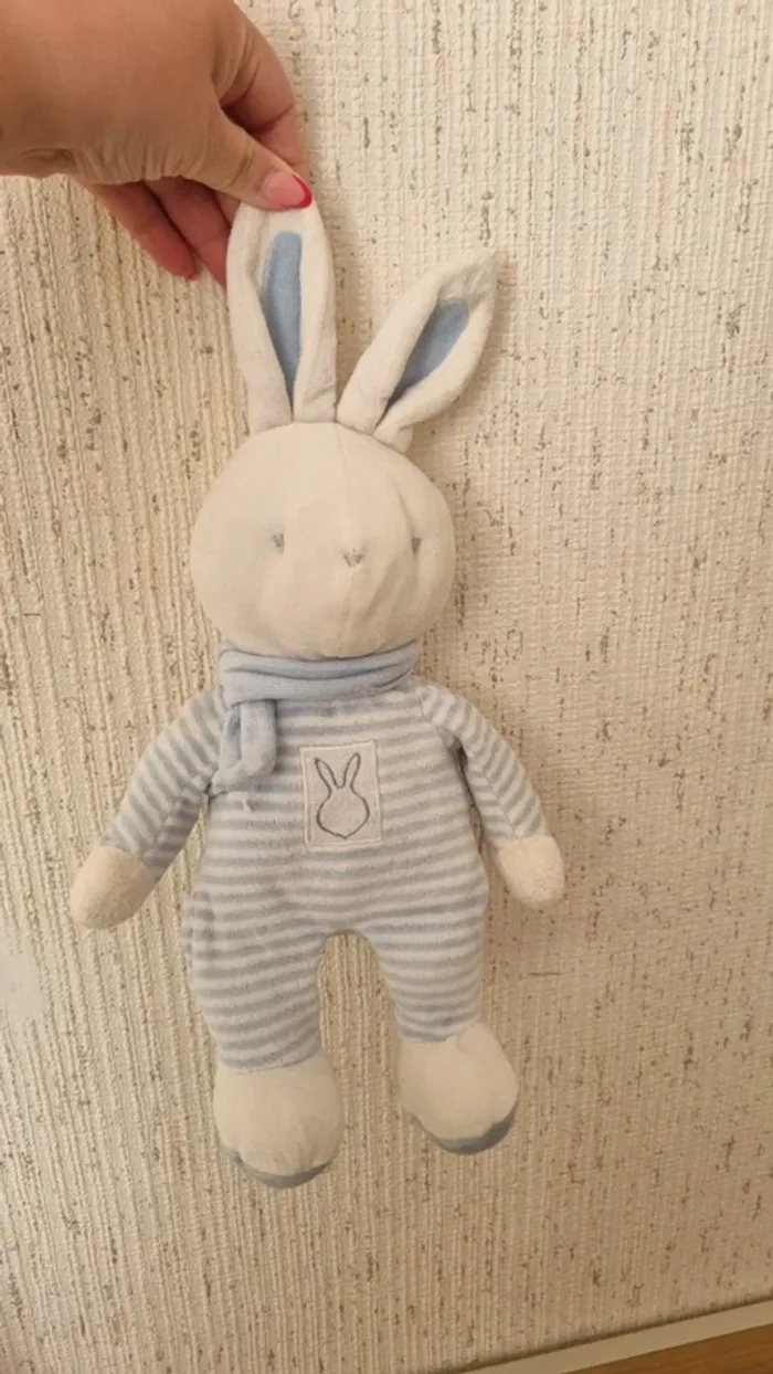 Peluche lapin bleu - photo numéro 3