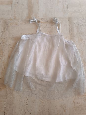 Haut débardeur tulle paillettes argentées 