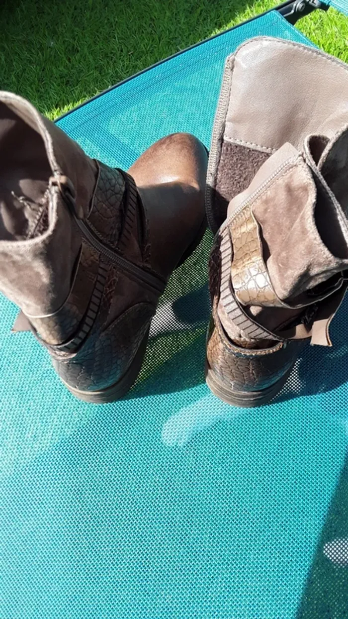 Boots marron, 38 - photo numéro 3