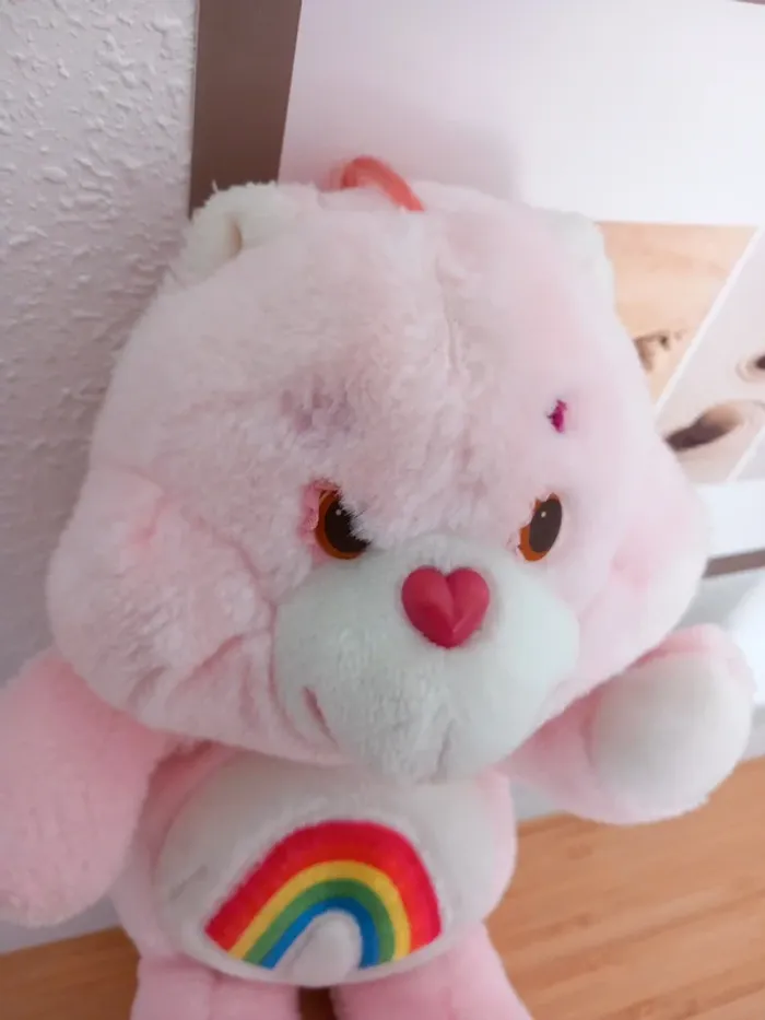 Peluche bisounours care bears rose arc en ciel - photo numéro 3