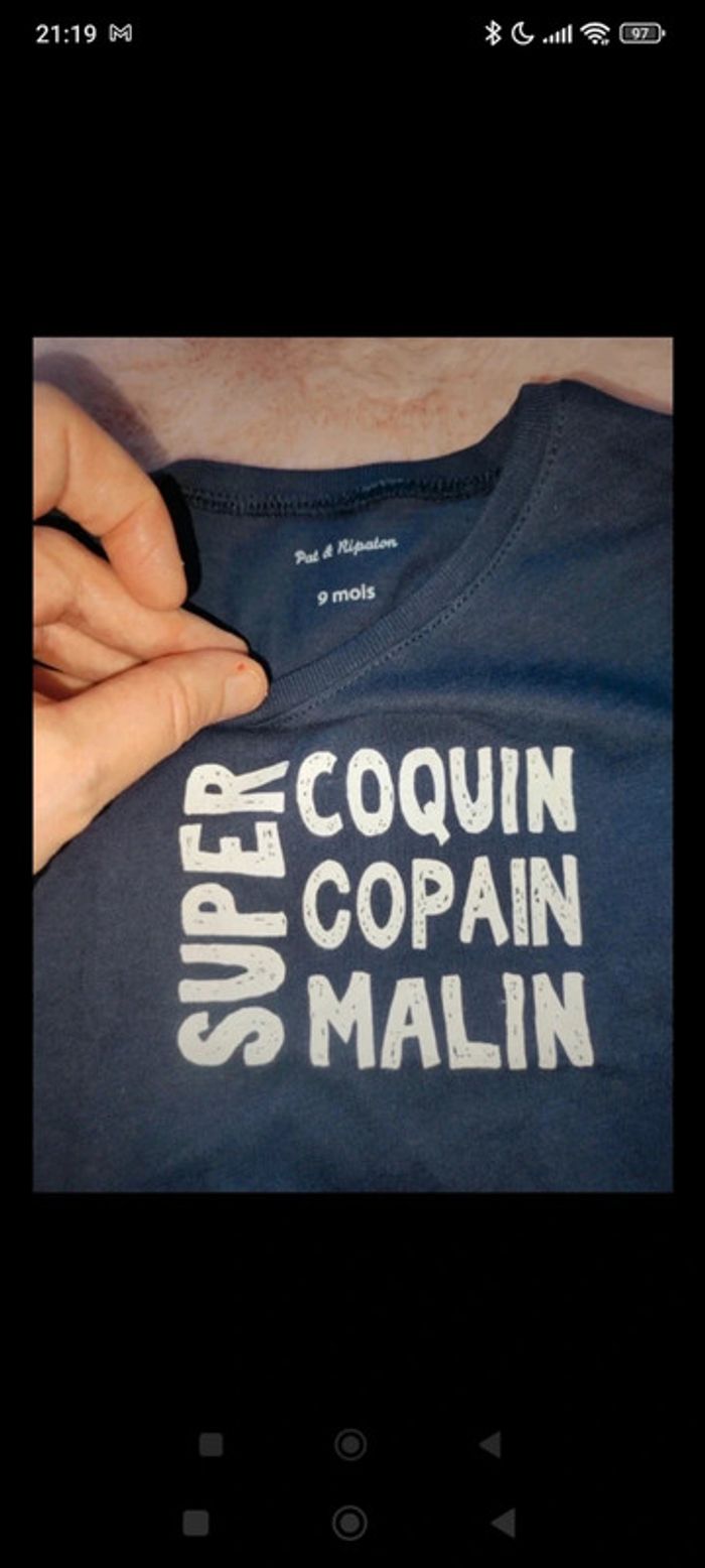 T shirt  neuf super coquin super copain super malin pat et ripaton - photo numéro 5