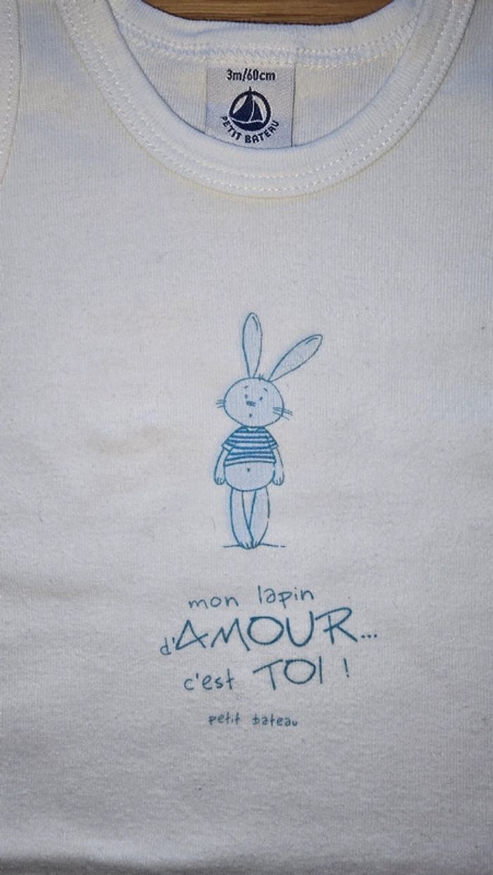 Body débardeur lapin Petit Bateau 3 mois - photo numéro 3
