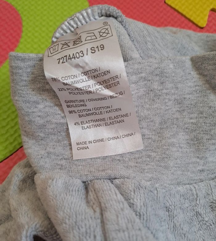 Ensemble veste jogging gris/blanc chien, taille 3 mois (62 cm) - photo numéro 10