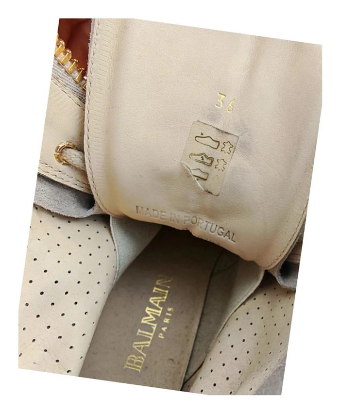 Bottines Balmain Paris - Daim Beige & Or - Taille 36 - Style Iconique - photo numéro 4