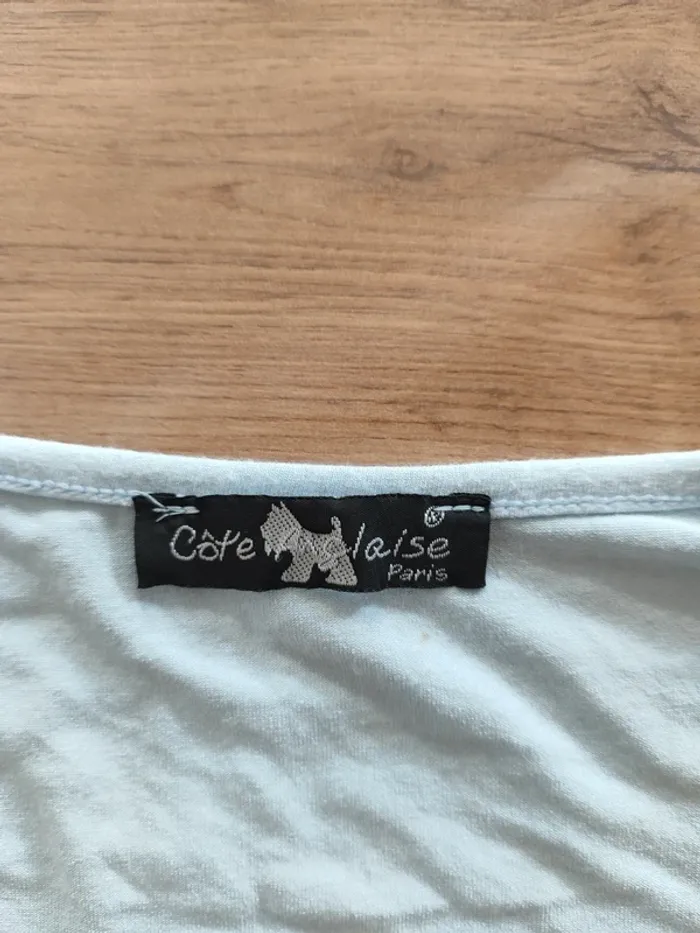 T-shirt Côte Anglaise Bleu Clair Côtelé, Taille M - Basique Confortable et Tendance ! - photo numéro 5