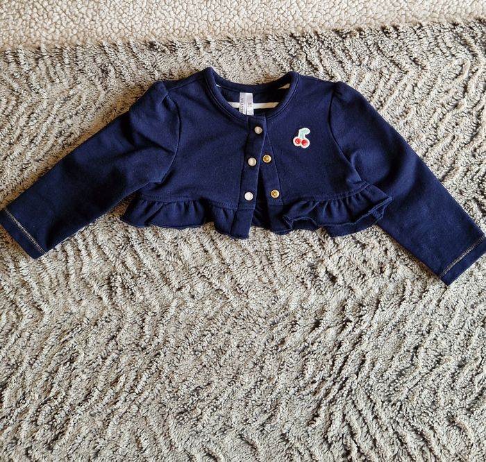 Gilet court bleu marine bébé