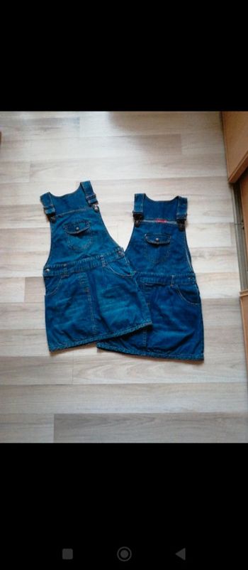 Lot de 2 robes salopettes en jean