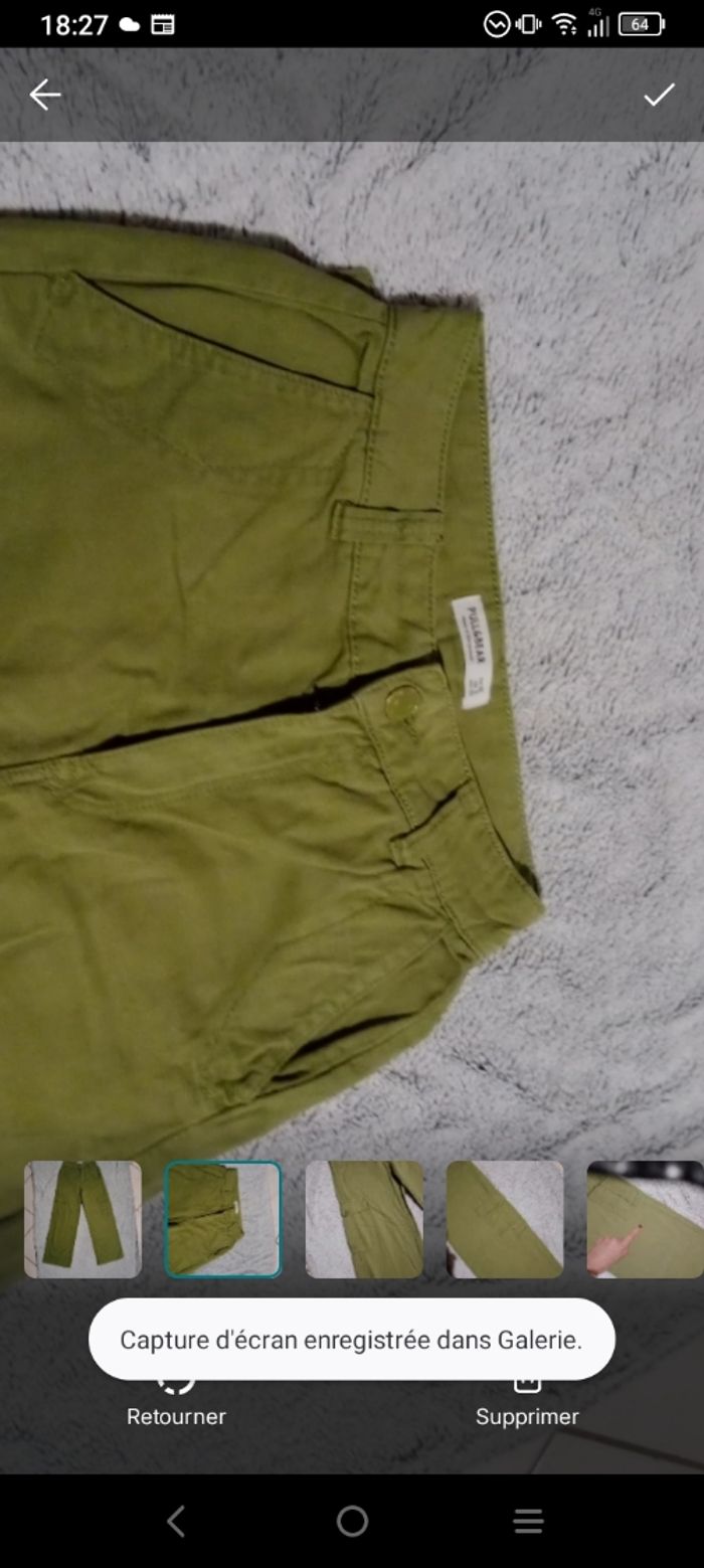 Pantalon cargo 32 vert olive c84 - photo numéro 2