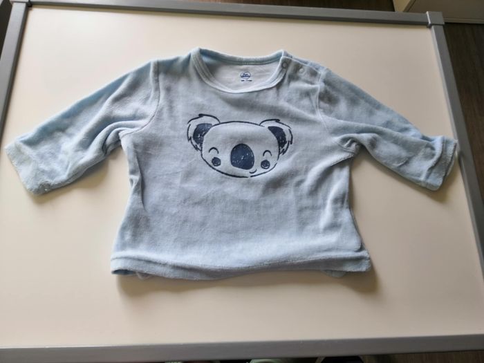 Pyjama 2 pièces en velours (Bleu) 9 mois (71 cm) Mots d'enfants - photo numéro 3