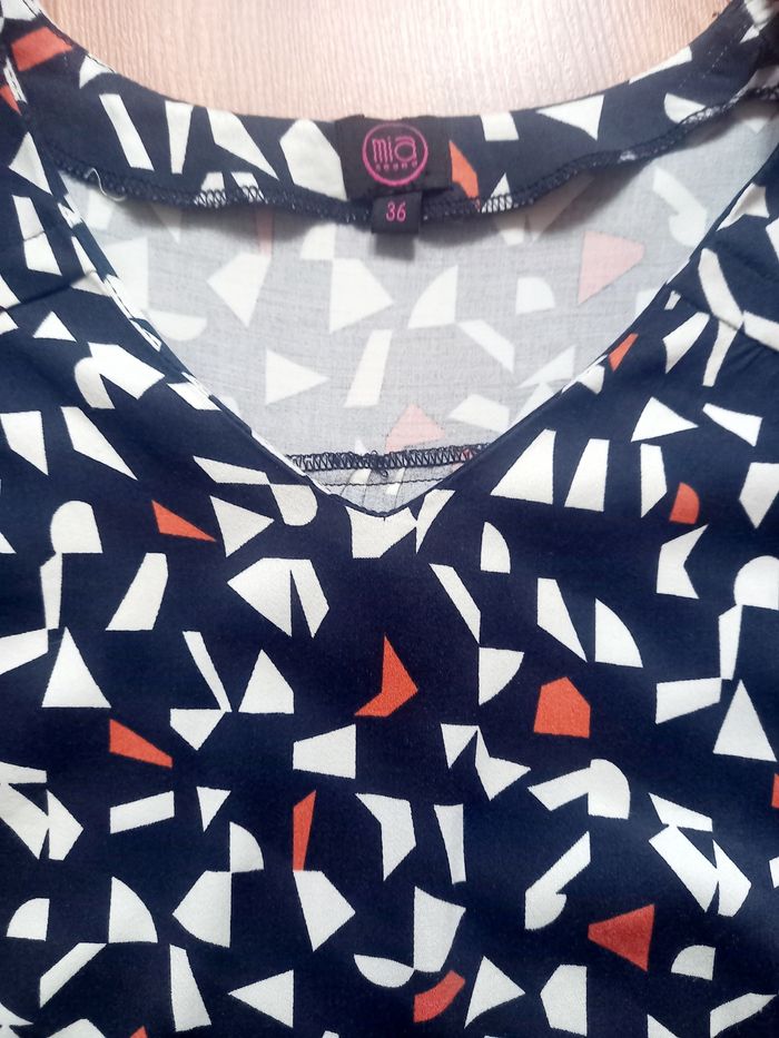 Tunique Mia Soana bleu foncé formes géométriques - photo numéro 3