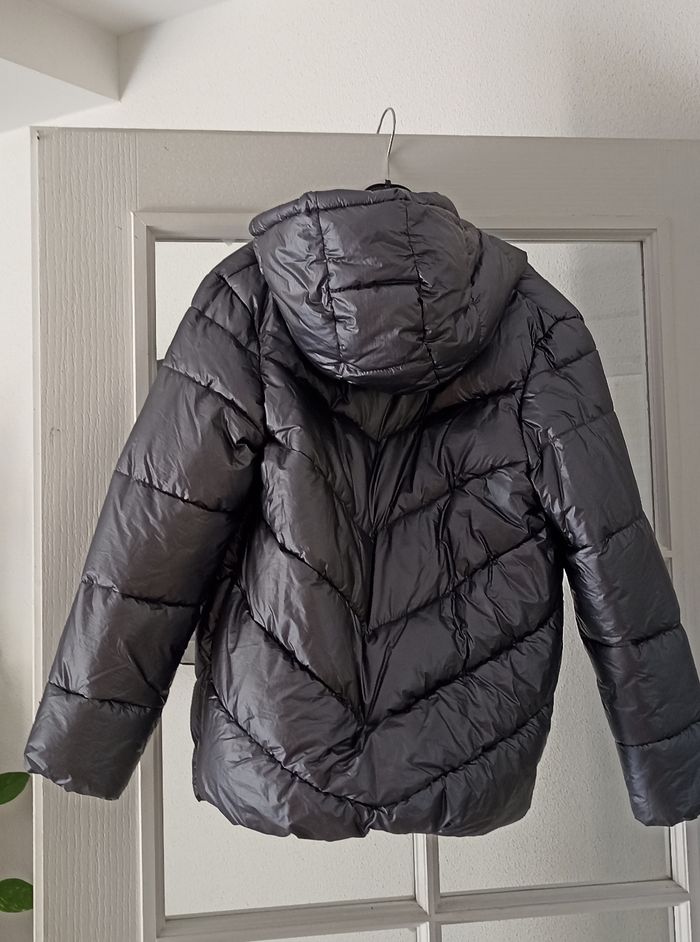 Blouson doudoune enfant gris métallisé