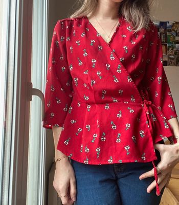 Cache cœur kimono rouge only fleurs