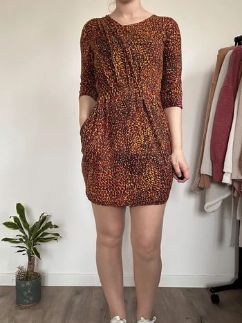 3 Suisses Robe orange à motif – Taille 36 – Très bon état