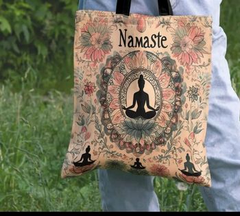 Sac bandoulière neuf – Motif lotus – 40 x 35 cm