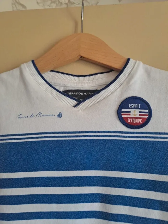 CADEAU pr tte cde à la dde T-shirt garçon terre de marins 2 ans 1 tâche en bas - photo numéro 4