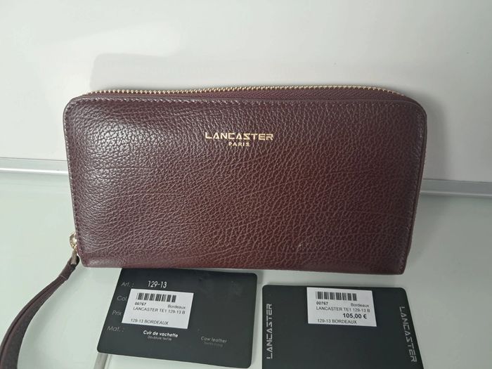 Lancaster portefeuille en cuir bordeau avec dragone neuf