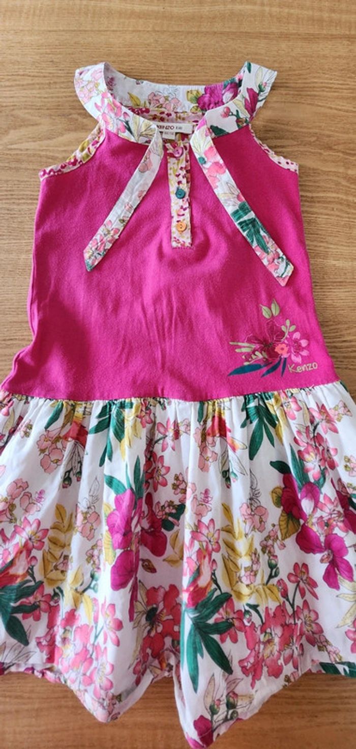 Robe d'été fille fleurs et fuschia taille 6 ans Kenzo - photo numéro 2